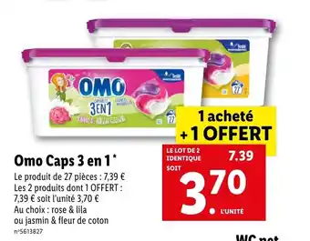 Lidl Omo Caps 3 en 1 offre