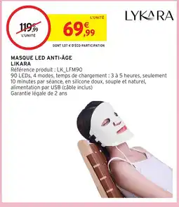 Intermarché Hyper LIKARA MASQUE LED ANTI-ÂGE offre