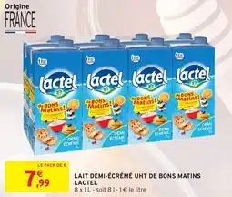 Intermarché Hyper lactel LAIT DEMI-ÉCRÉMÉ UHT offre