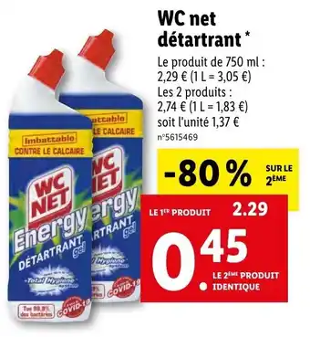 Lidl WC net détartrant offre