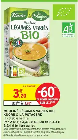 Intermarché Hyper Knorr & La Potagère Mouliné Légumes Variés Bio offre