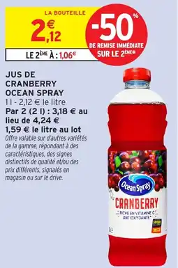 Intermarché Hyper Ocean Spray Jus de cranberry offre