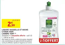 Intermarché Hyper L'ARBRE VERT LIQUIDE VAISSELLE ET MAINS offre
