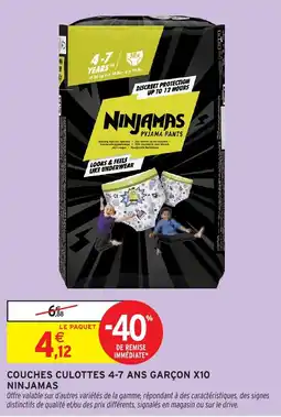 Intermarché Hyper NINJAMAS COUCHES CULOTTES 4-7 ANS GARÇON offre