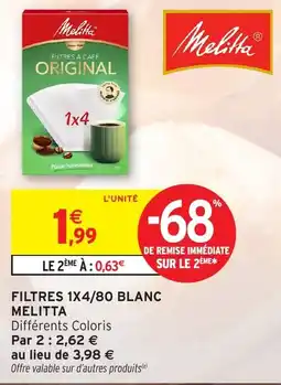 Intermarché Hyper Melitta FILTRES À CAFÉ ORIGINAL offre