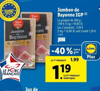 Lidl Jambon de Bayonne IGP offre
