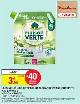 Intermarché Hyper Maison Verte Lessive Détachante offre