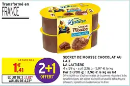 Intermarché Hyper La Laitière Secret de Mousse Chocolat au lait offre