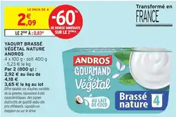 Intermarché Hyper ANDROS Yaourt brassé végétal offre