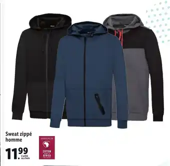 Lidl Sweat Zippé Homme offre