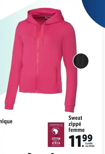 Lidl Sweat Zippé Femme offre