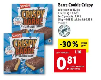 Lidl Barre Cookie Crispy offre