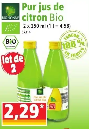 Norma Pur Jus de Citron Bio offre