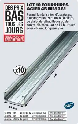 Brico Dépôt FOURRURES ACIER offre