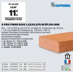 Brico Dépôt SOPREMA 4 PNX FIBRE BOIS offre