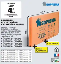 Brico Dépôt SOPREMA PANNEAU POLYSTYRÈNE EXTRUDÉ offre