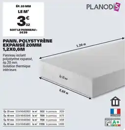 Brico Dépôt Pann. polystyrène expansé 20mm offre