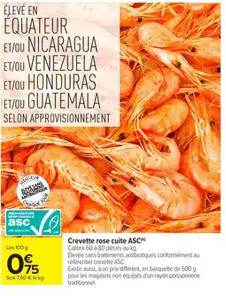 Carrefour Market Crevette rose cuite ASC offre