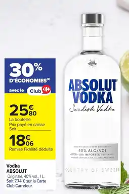 Carrefour Market ABSOLUT VODKA offre