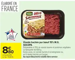 Carrefour Market Socopa Viande hachée pur bœuf offre