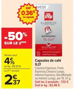 Carrefour Market illy Capsules de café offre