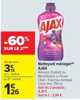Carrefour AJAX Nettoyant ménager offre