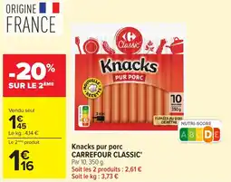 Carrefour Knacks pur porc offre