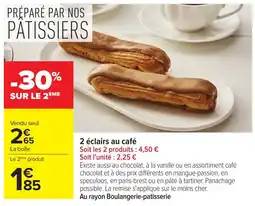 Carrefour 2 éclairs au café offre