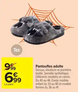 Carrefour Tex Pantoufles adulte offre