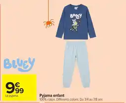 Carrefour BLUEY Pyjama enfant offre