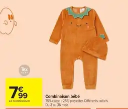 Carrefour Tex BABY Combinaison bébé offre