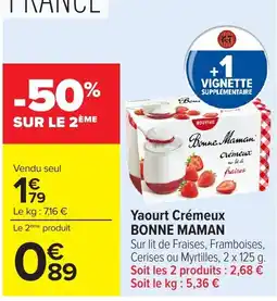 Carrefour Bonne Maman Yaourt Crèmeux offre