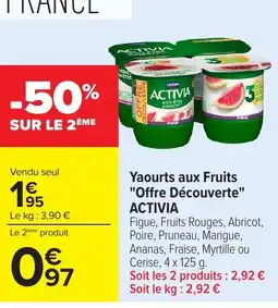 Carrefour ACTIVIA Yaourts aux Fruits offre