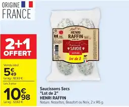 Carrefour HENRI RAFFIN Saucissons Secs offre