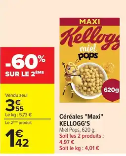Carrefour Kellogg's Céréales Maxi Miel Pops offre