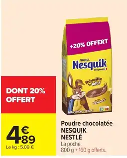 Carrefour Nesquik Poudre chocolatée offre