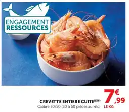 Super U CREVETTE ENTIÈRE CUITES offre