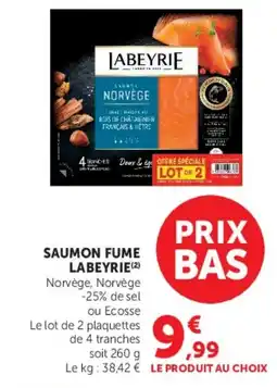 Super U LABEYRIE SAUMON FUME offre