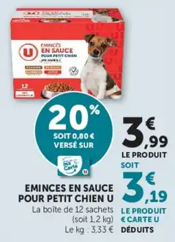 Super U U Eminces en sauce pour petit chien offre