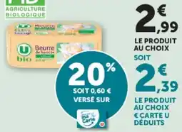 Super U U bio Beurre de noisette offre