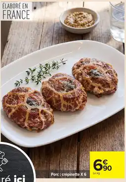 Carrefour Porc : crépinette offre