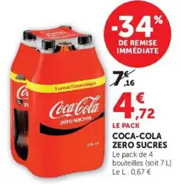 Super U Coca-Cola zéro sucres offre