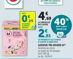 Super U U Lessive Tri Doses offre
