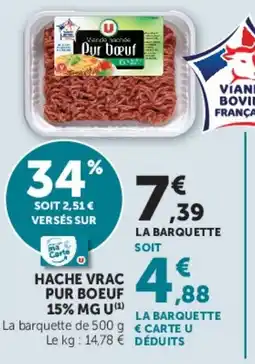 Super U U Hache Vrac Pur Bœuf offre