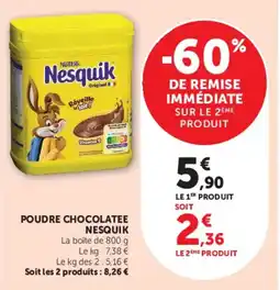 Super U Nesquik Poudre chocolatée offre