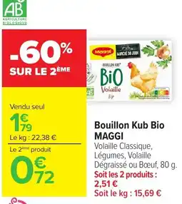 Carrefour Maggi Bouillon Kub Bio offre