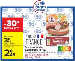 Carrefour Carrefour Extra Saucisses Fumées offre