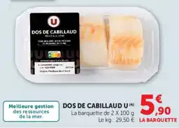 Super U U DOS DE CABILLAUD offre