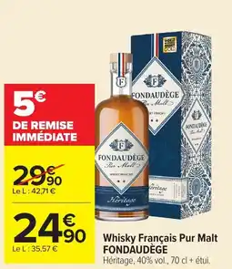 Carrefour Market FONDAUDÈGE Whisky Français Pur Malt offre