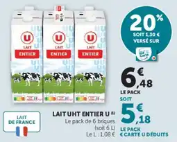 Hyper U U LAIT ENTIER offre